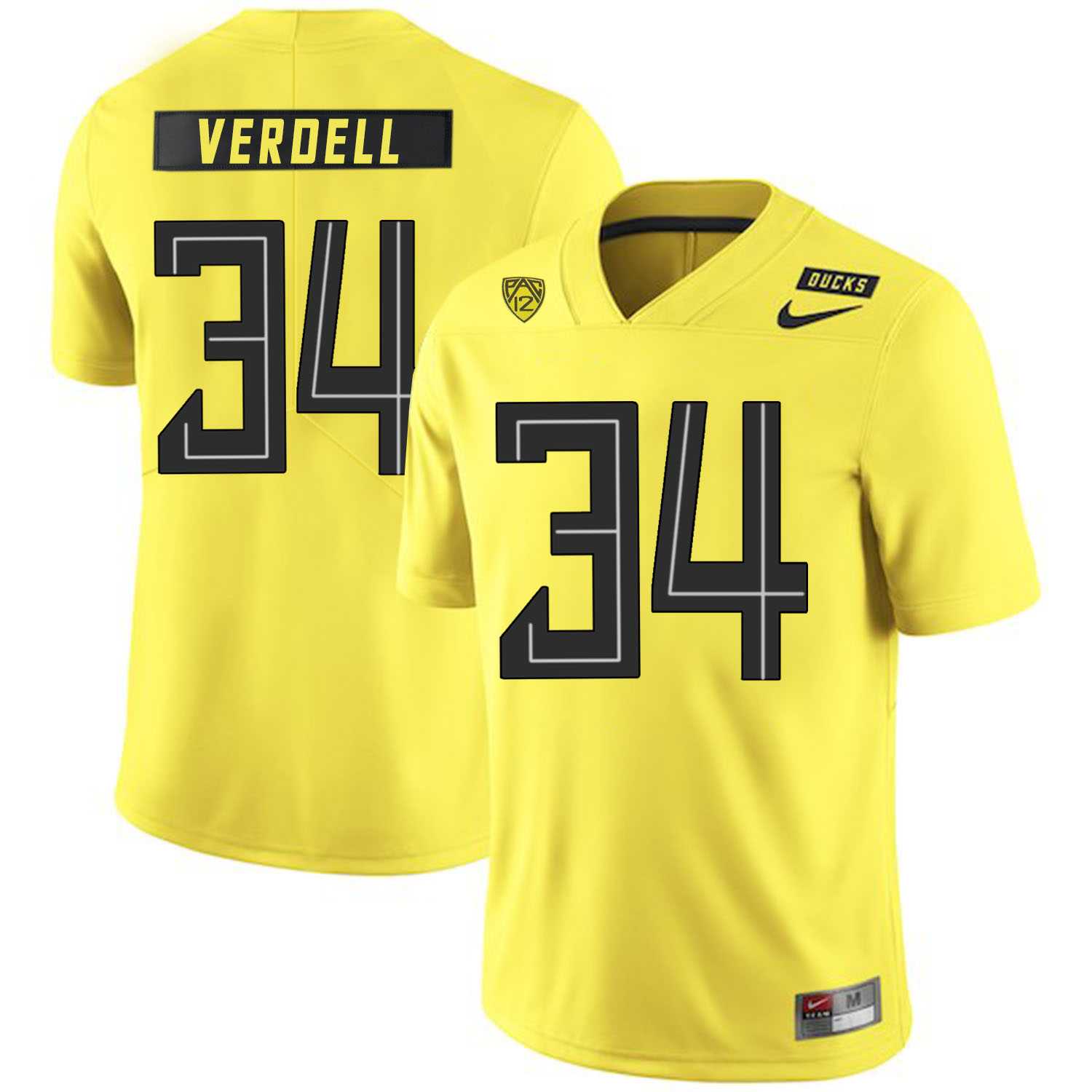 Oregon Ducks #34 CJ Verdell Yellow Nike College Football Jersey